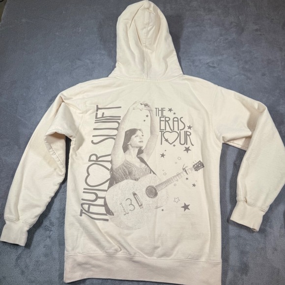 Taylor Swift The Eras Tour Hoodie Women Small Cream Good Graphic Back Logo - Picture 5 of 11